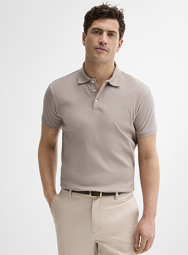 Modal-blend ribbed polo