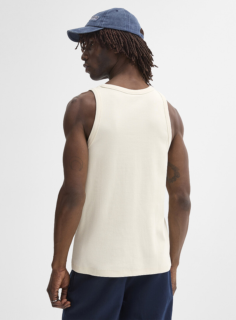 Le 31: La camisole jersey extensible c&ocirc;tel&eacute; Ivoire - Beige cr&egrave;me pour homme