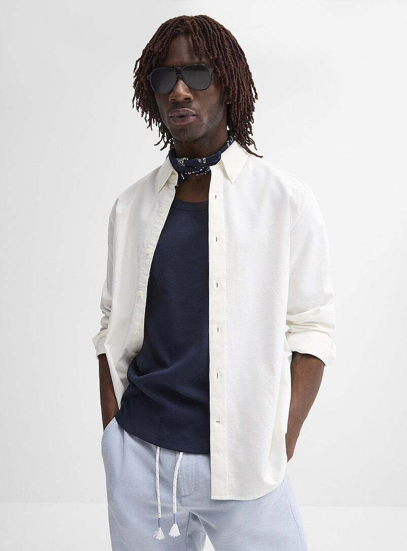 Le 31: La camisole jersey extensible c&ocirc;tel&eacute; Ivoire - Beige cr&egrave;me pour homme