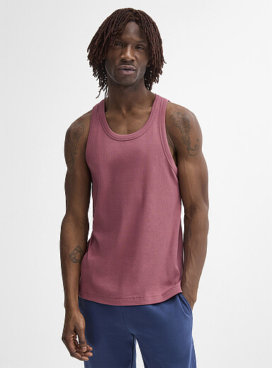 Ribbed stretch jersey tank