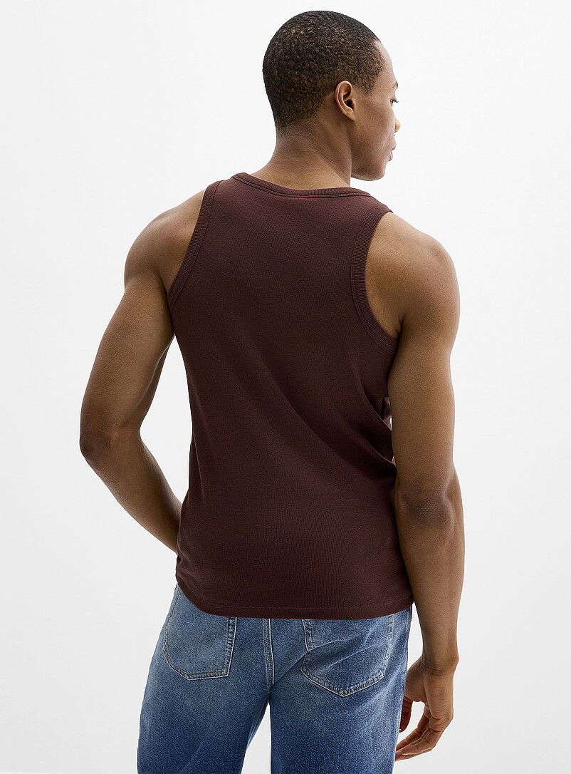 Le 31 Baby Blue Ribbed jersey cami for men
