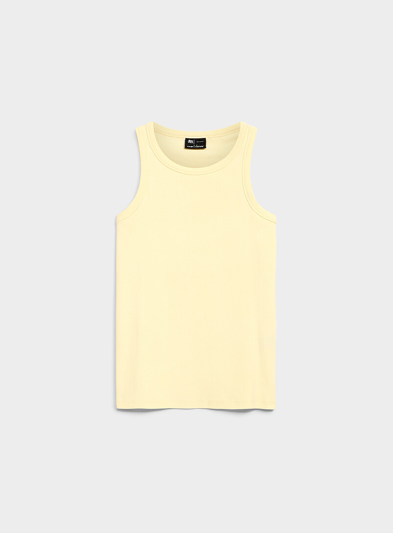 Le 31 Baby Blue Ribbed jersey cami for men
