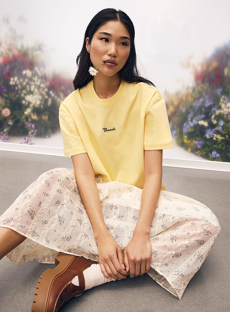 Twik: Le t-shirt Le D&eacute;jeuner Coupe ample <b>Collection En hommage &agrave; Claude Monet</b> Jaune ma&iuml;s - Vanille pour femme