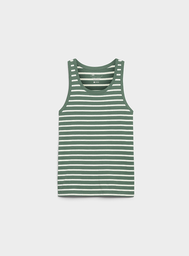 Le 31: La camisole rayures marini&egrave;res <b>Coupe standard</b> Blanc &agrave; motif pour homme