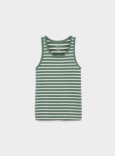 Le 31 Patterned white Sailor-stripe tank <b>Standard fit</b> for men