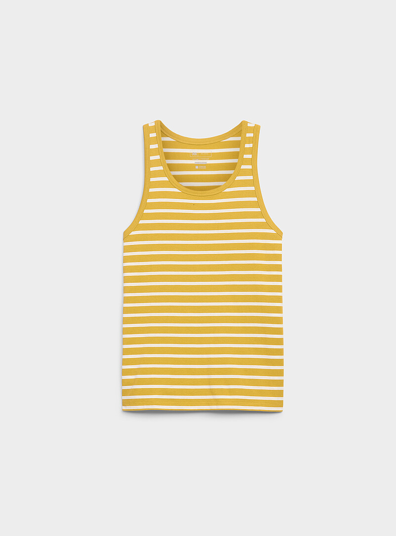Le 31: La camisole rayures marini&egrave;res <b>Coupe standard</b> Blanc &agrave; motif pour homme