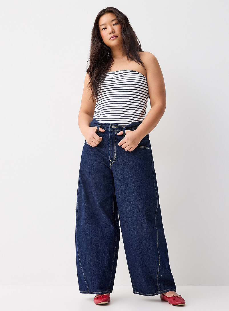 Twik: Le tube ray&eacute; Bleu marine - Bleu nuit pour femme
