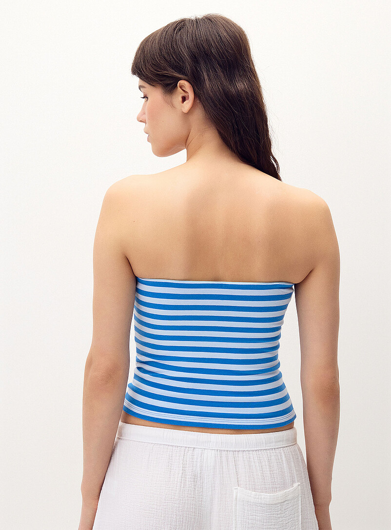 Twik: Le tube ray&eacute; Bleu marine - Bleu nuit pour femme