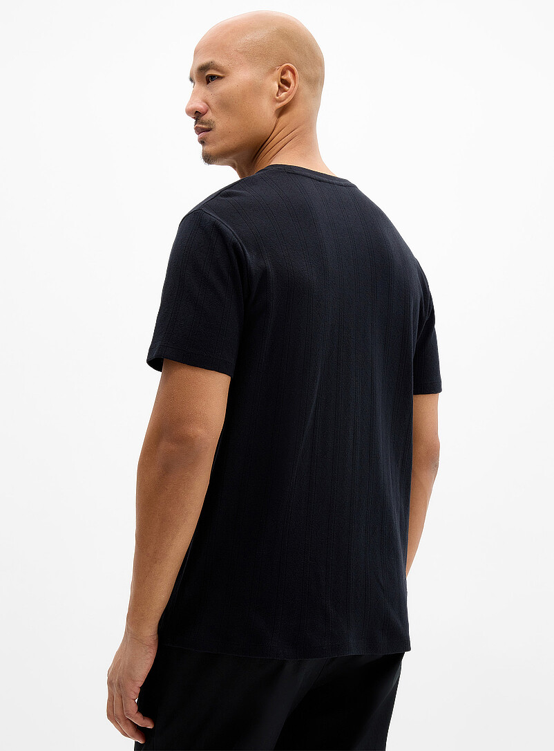 Le 31 Baby Blue Pointelle stripe jersey T-shirt for men