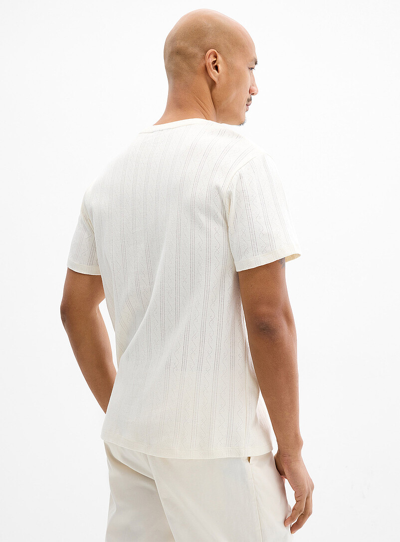 Le 31 Baby Blue Pointelle stripe jersey T-shirt for men