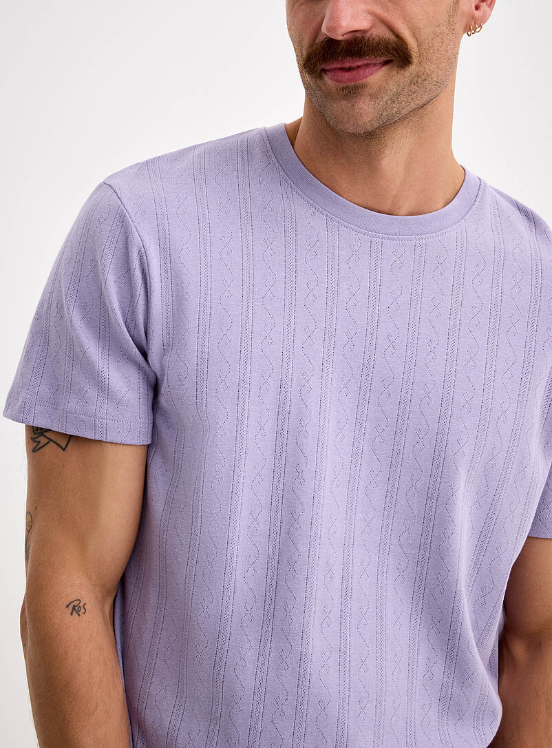 Le 31 Baby Blue Pointelle stripe jersey T-shirt for men