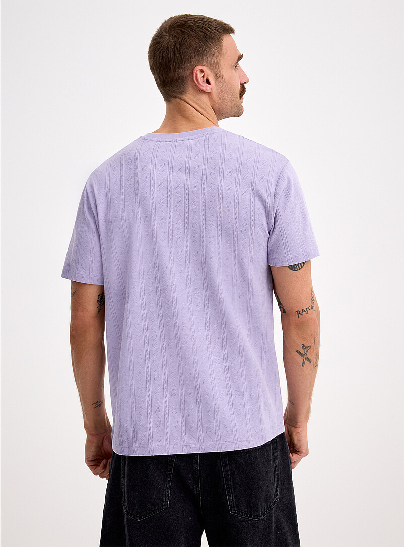 Le 31 Baby Blue Pointelle stripe jersey T-shirt for men