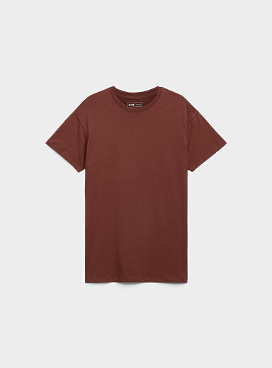 Djab: Le t-shirt col rond coton bio DJAB 101 <b>Coupe allong&eacute;e</b> Chocolat - Espresso pour homme