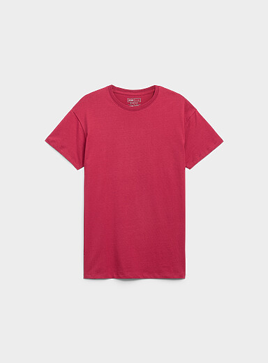Djab: Le t-shirt col rond coton bio DJAB 101 <b>Coupe allong&eacute;e</b> Rouge pour homme