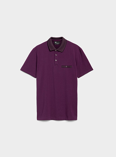 Le polo jersey col tricot chevrons