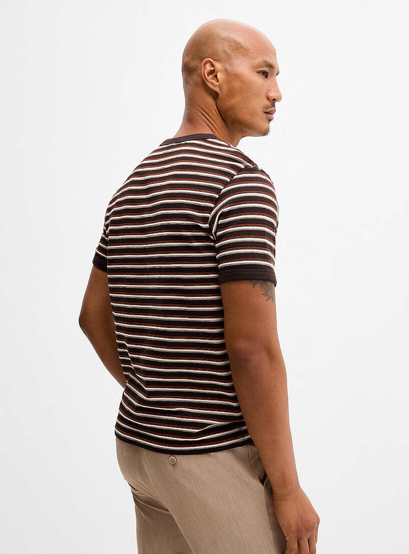 Woven-stripe T-shirt Retro fit | Le 31 | | Simons
