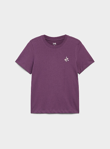 Le t-shirt petite broderie <b>Coupe d&eacute;contract&eacute;e</b>