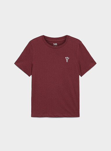 Le t-shirt petite broderie <b>Coupe d&eacute;contract&eacute;e</b>