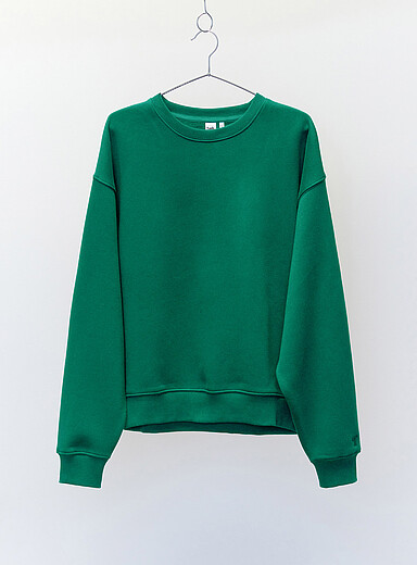 Twik: Le sweat molleton col rond <b>Coupe d&eacute;contract&eacute;e</b> Vert pour femme