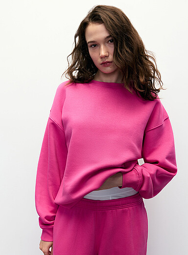 Crew neck fleece sweatshirt <b>Relaxed fit</b>
