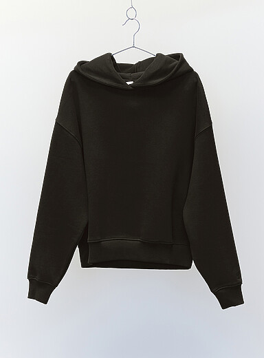 Twik: Le sweat &agrave; capuche molleton <b>Coupe d&eacute;contract&eacute;e</b> Charbon pour femme