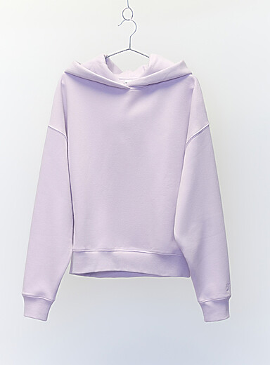Twik: Le sweat &agrave; capuche molleton <b>Coupe d&eacute;contract&eacute;e</b> Lilas pour femme