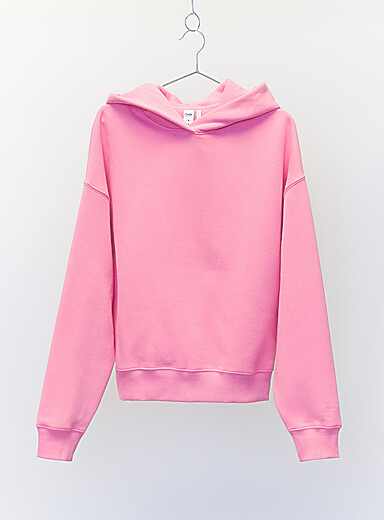 Twik: Le sweat &agrave; capuche molleton <b>Coupe d&eacute;contract&eacute;e</b> Rose bonbon pour femme