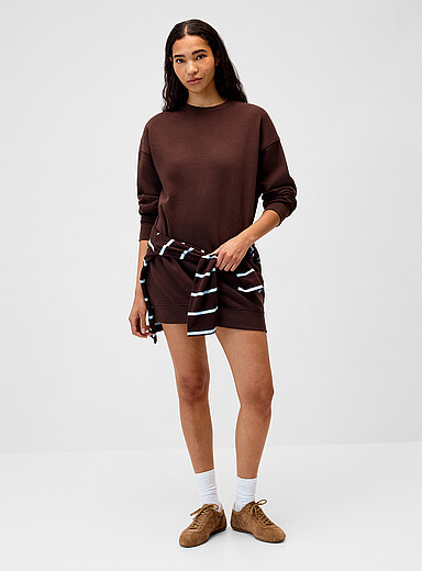 Crew-neck fleece dress <b>Relaxed fit</b>
