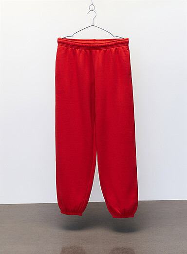 Twik: Le jogger molleton jambe ample Rouge pour femme