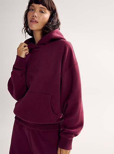 Miiyu x Twik: Le kangourou ample uni Bourgogne pour femme