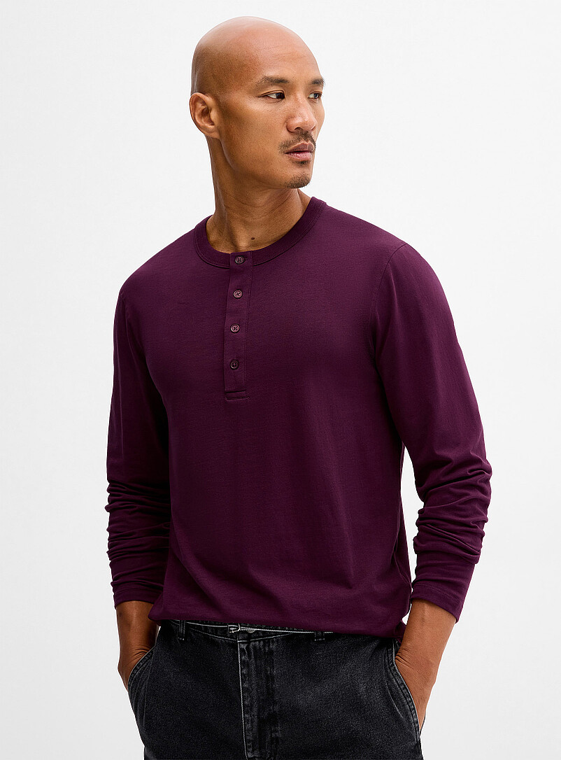 Stretch jersey Henley T-shirt | Le 31 | | Simons