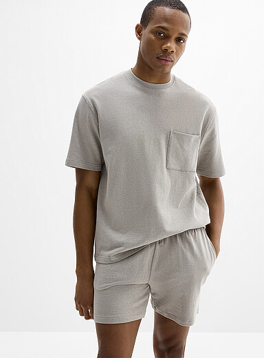 Le 31: Le t-shirt jersey touche de chanvre Gris pour homme