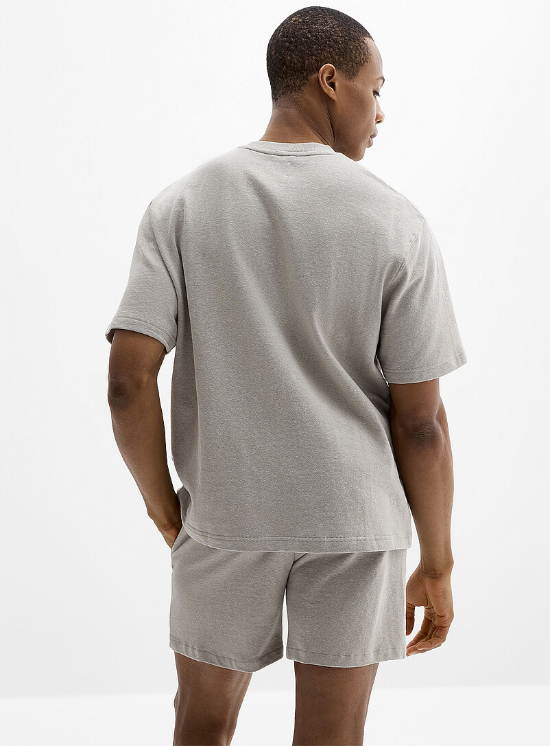 Le 31 Brown Hemp blend jersey T-shirt for men