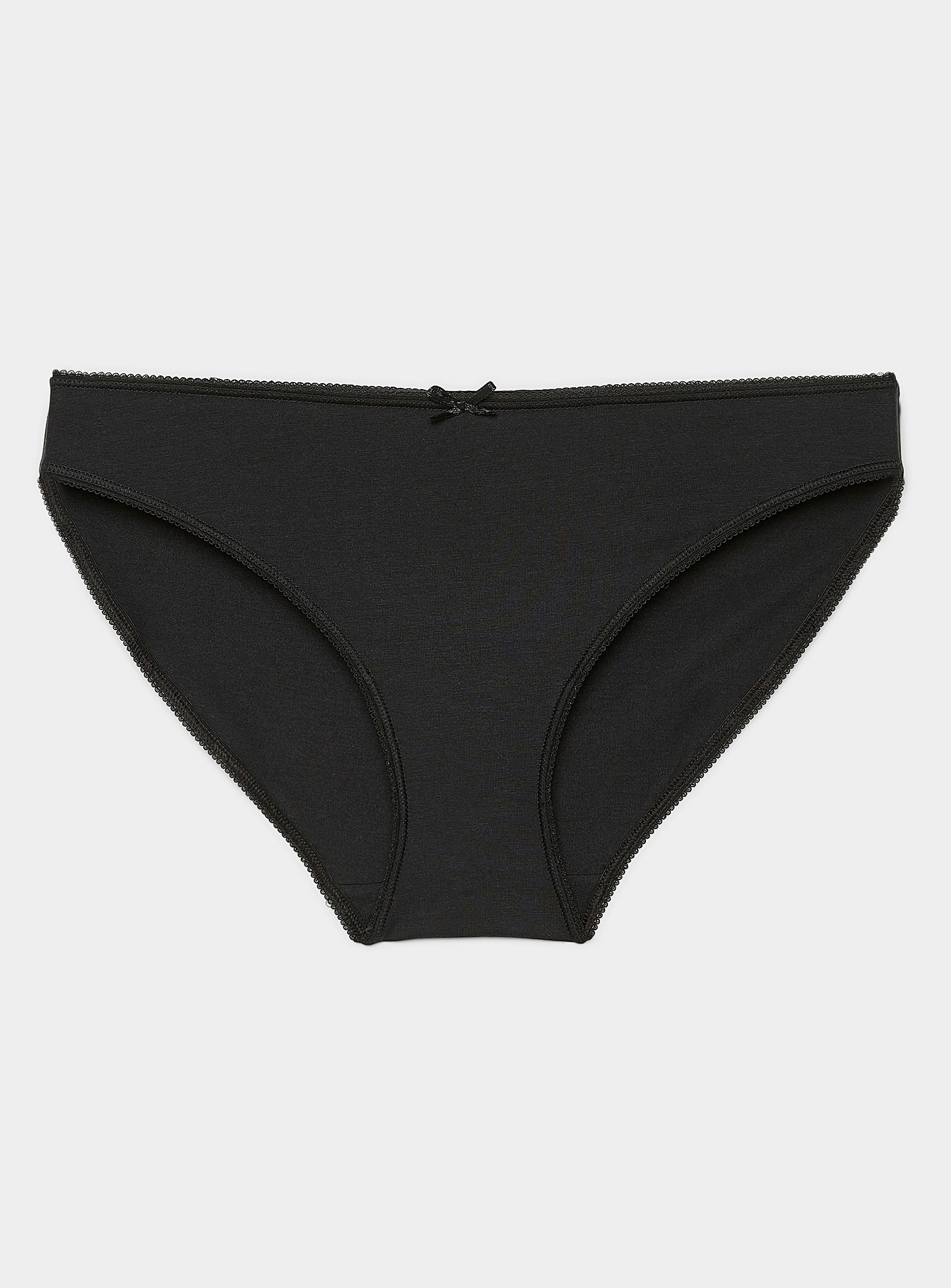 Miiyu Organic Cotton And Modal Bikini Panty In Black
