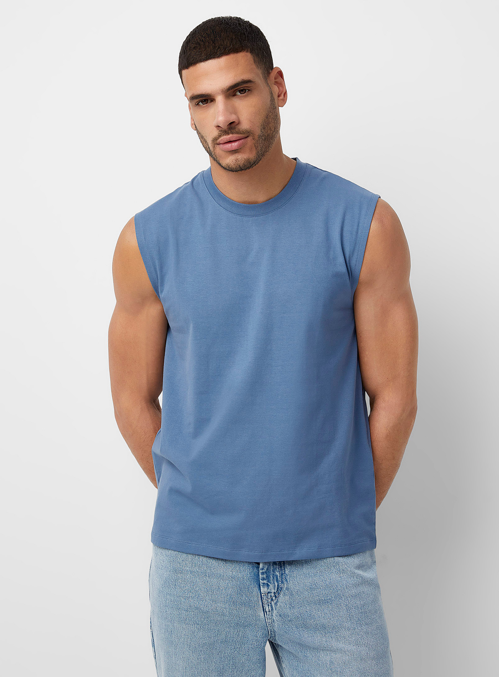 Le 31 Sleeveless T-shirt In Slate Blue