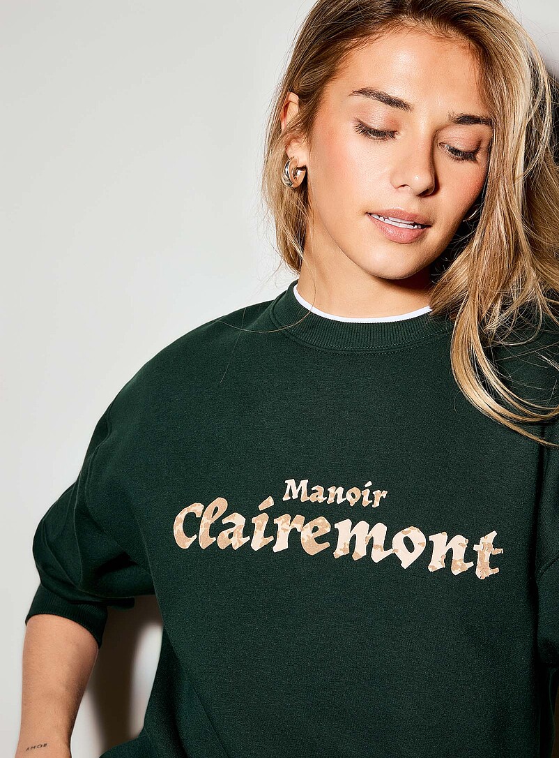 Embroidery and appliqué oversized sweatshirt product image 2