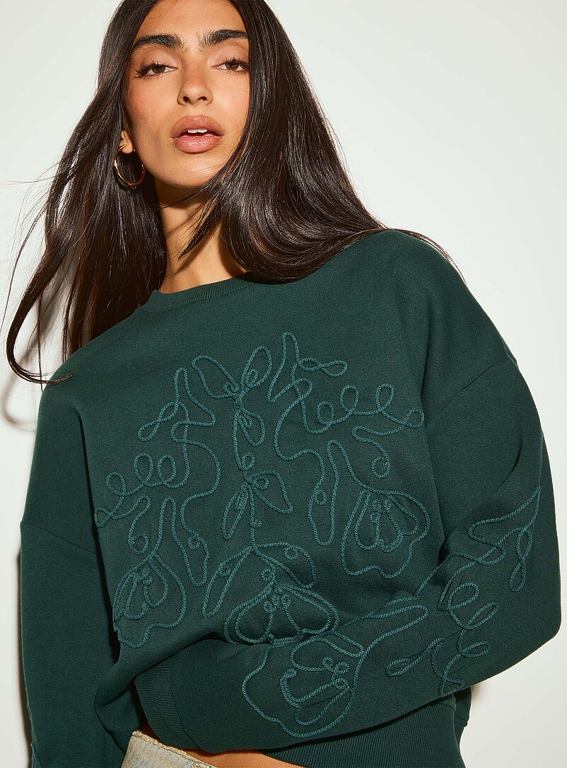 Embossed Flowers Sweatshirt