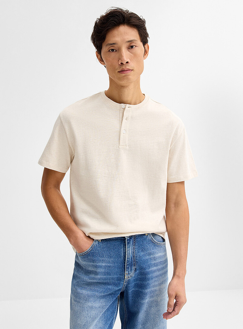100% Organic Cotton Henley T-Shirt Comfort Fit