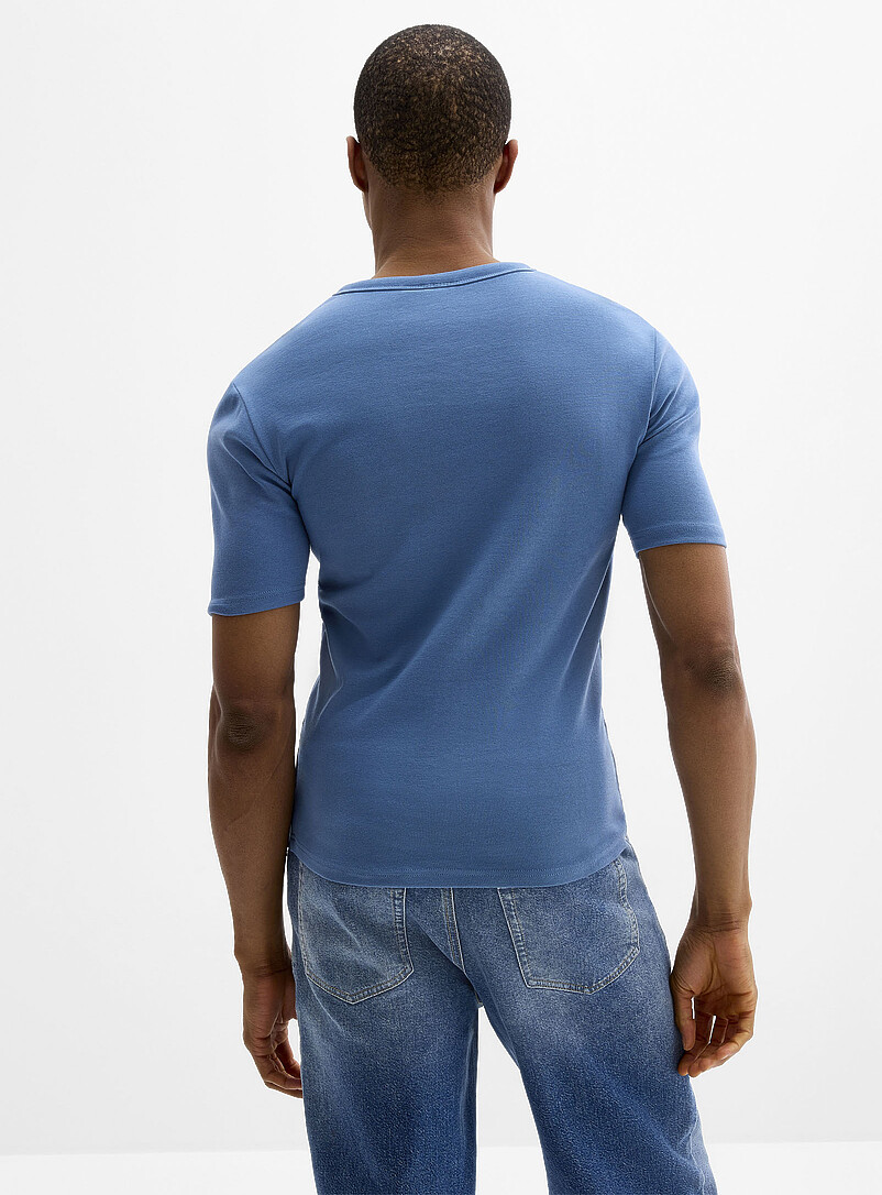 Stretch jersey Henley T-shirt Slim fit product image 3