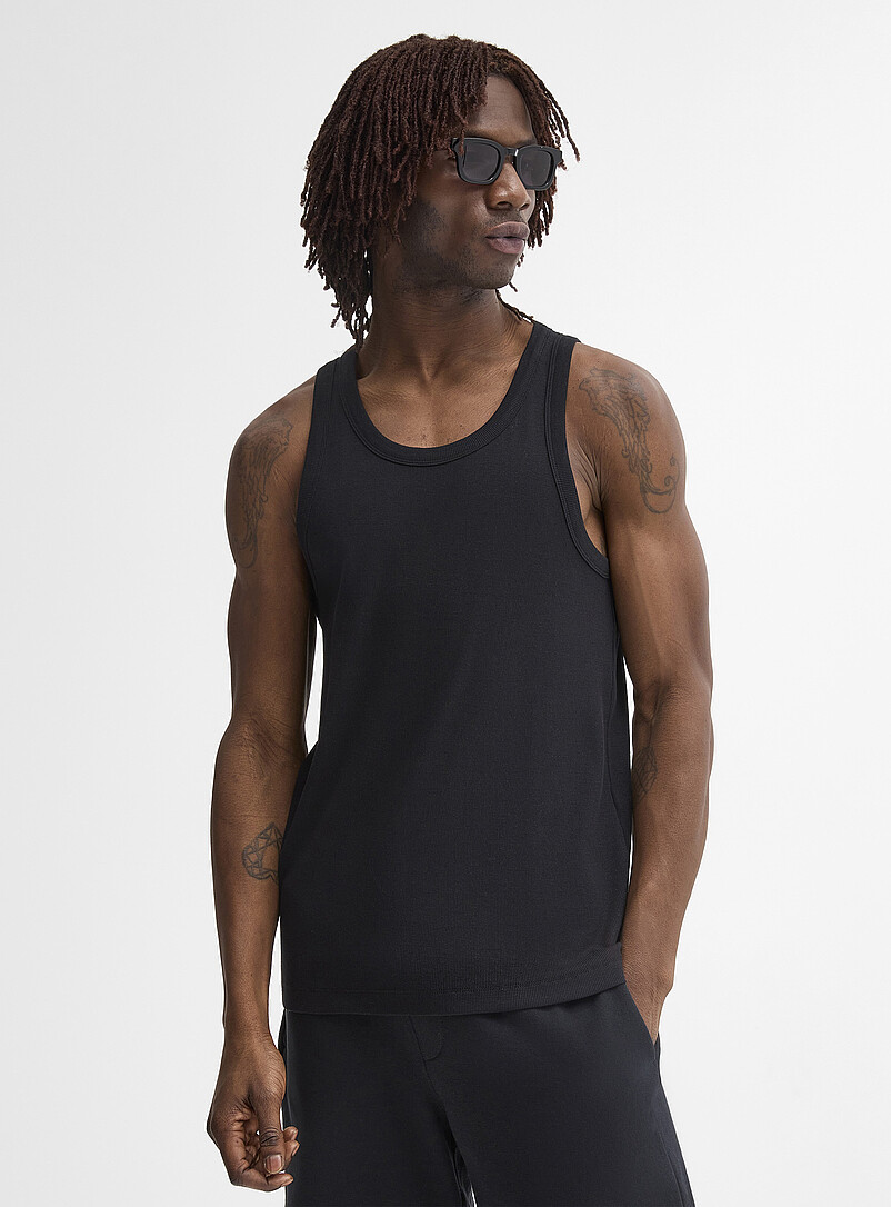 Ribbed stretch jersey tank product image (primary)