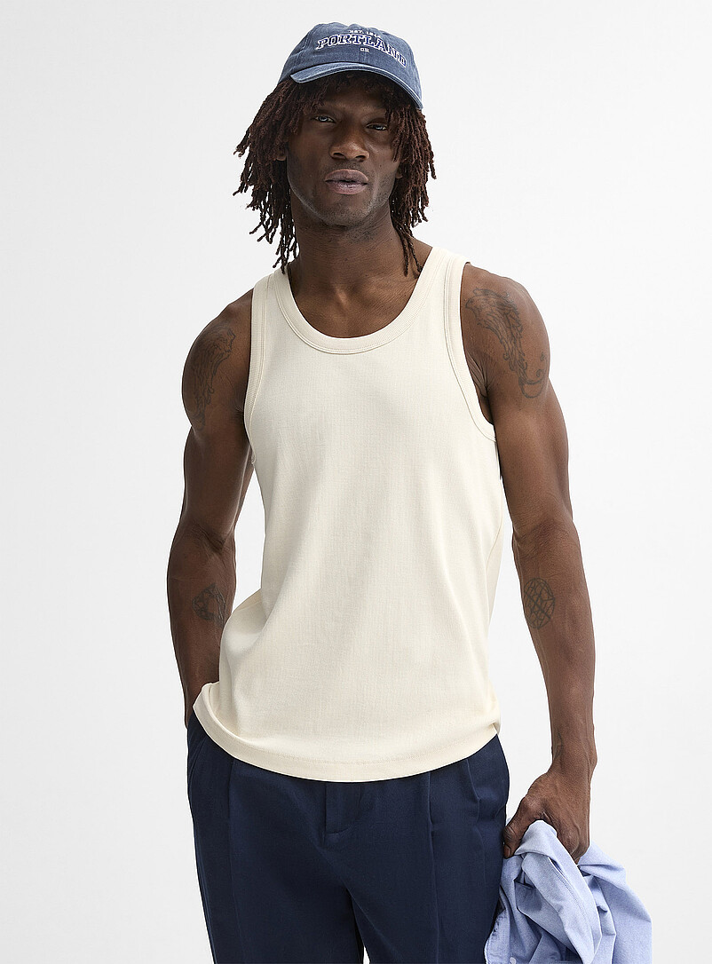 Ribbed Stretch Jersey Tank