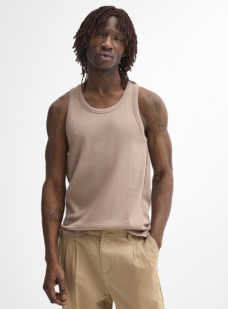 Ribbed Stretch Jersey Tank
