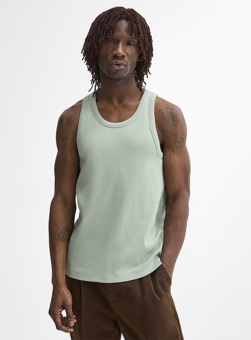 Ribbed Stretch Jersey Tank