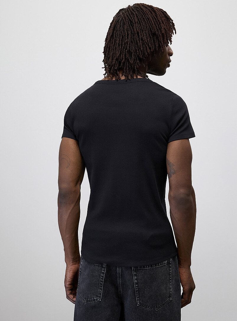 Scoop-neck ribbed jersey T-shirt product image 2