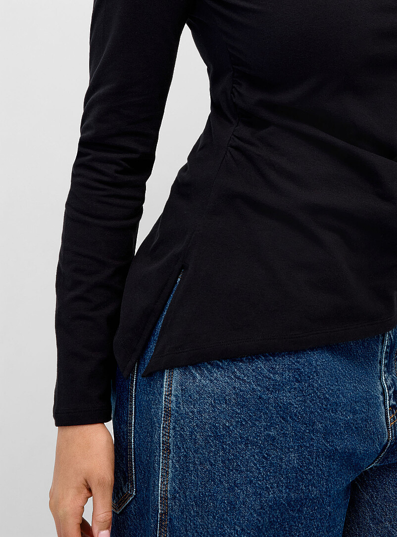 Asymmetrical hem boat-neck T-shirt product image 2