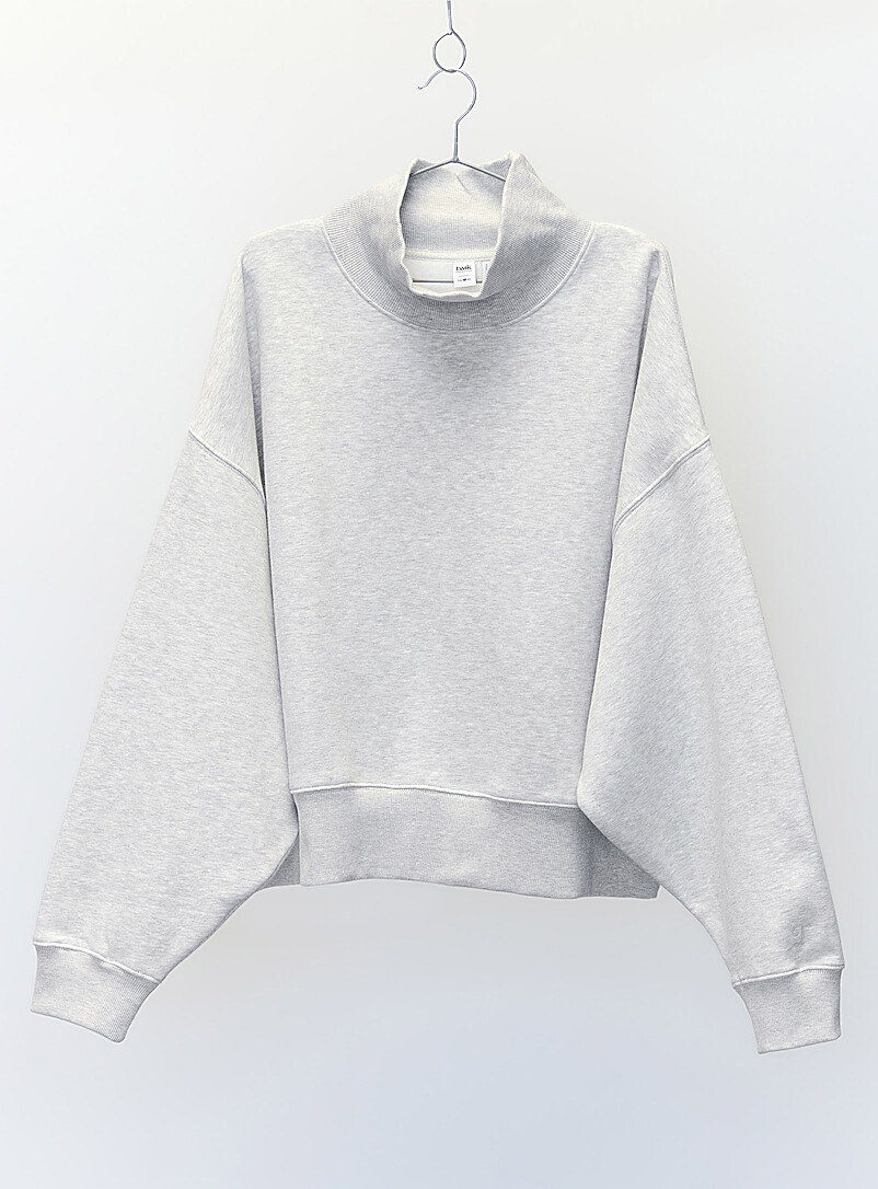 Funnel-Neck Fleece Sweatshirt Relaxed Fit