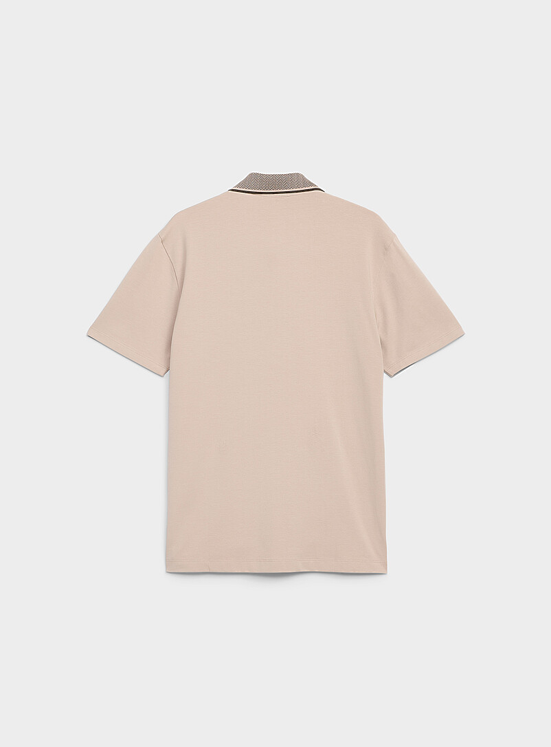Herringbone-knit collar jersey polo product image 2