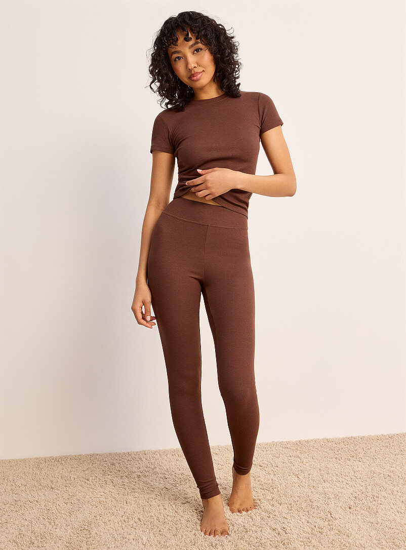 Mini-Ribbing High-Waist Pyjama Legging