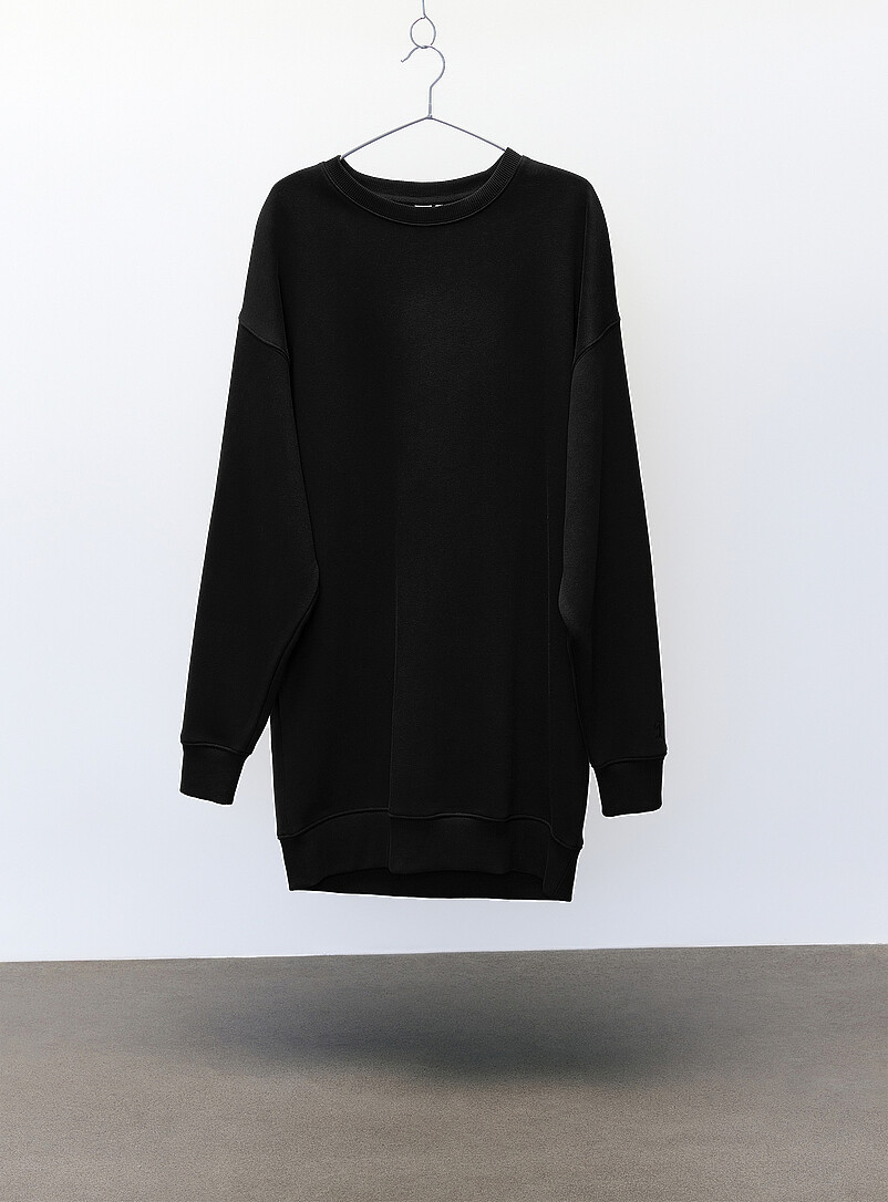 Crew-Neck Fleece Dress Relaxed Fit
