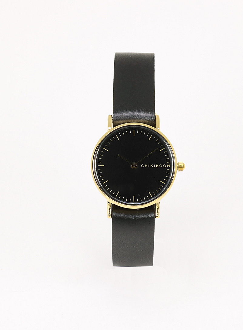 Chikiboom Black 26 mm gold case watch Women